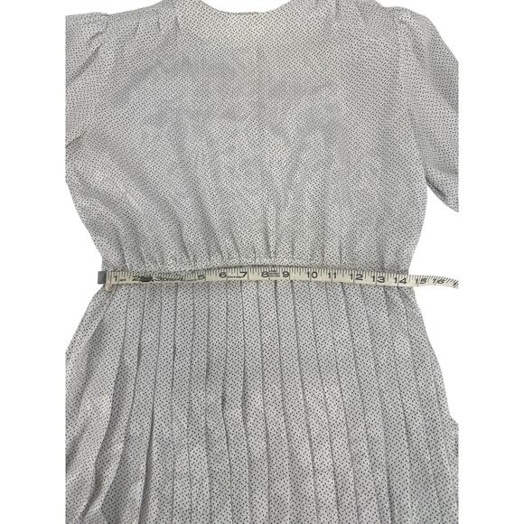 Vintage Liz Claiborne Floral Button Pleated Tea Dress 10 Petites Chiffon Silky - Picture 15 of 16